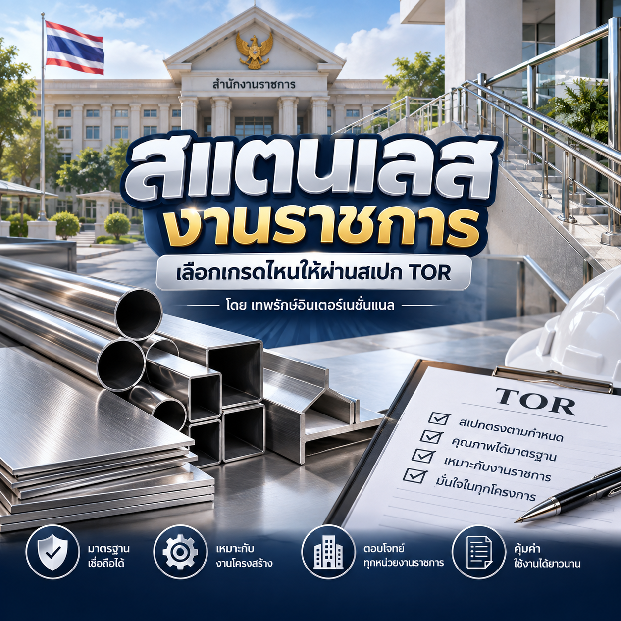 สแตนเลสงานราชการ เลือกเกรดไหนให้ผ่าน TOR