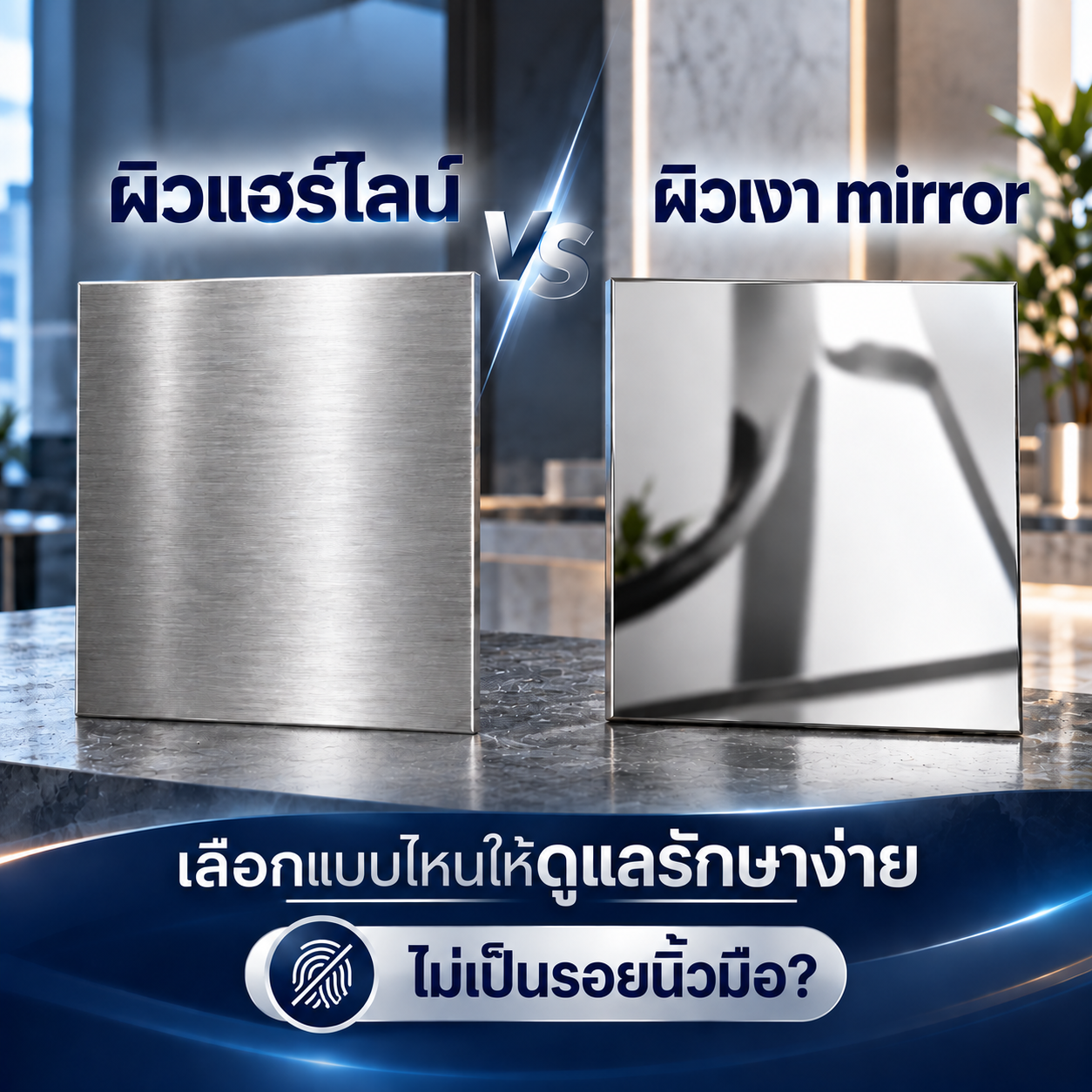ผิวแฮร์ไลน์ (Hairline) vs ผิวเงา mirror: เลือกแบบไหนให้ดูแลรักษาง่าย ไม่เป็นรอยนิ้วมือ?