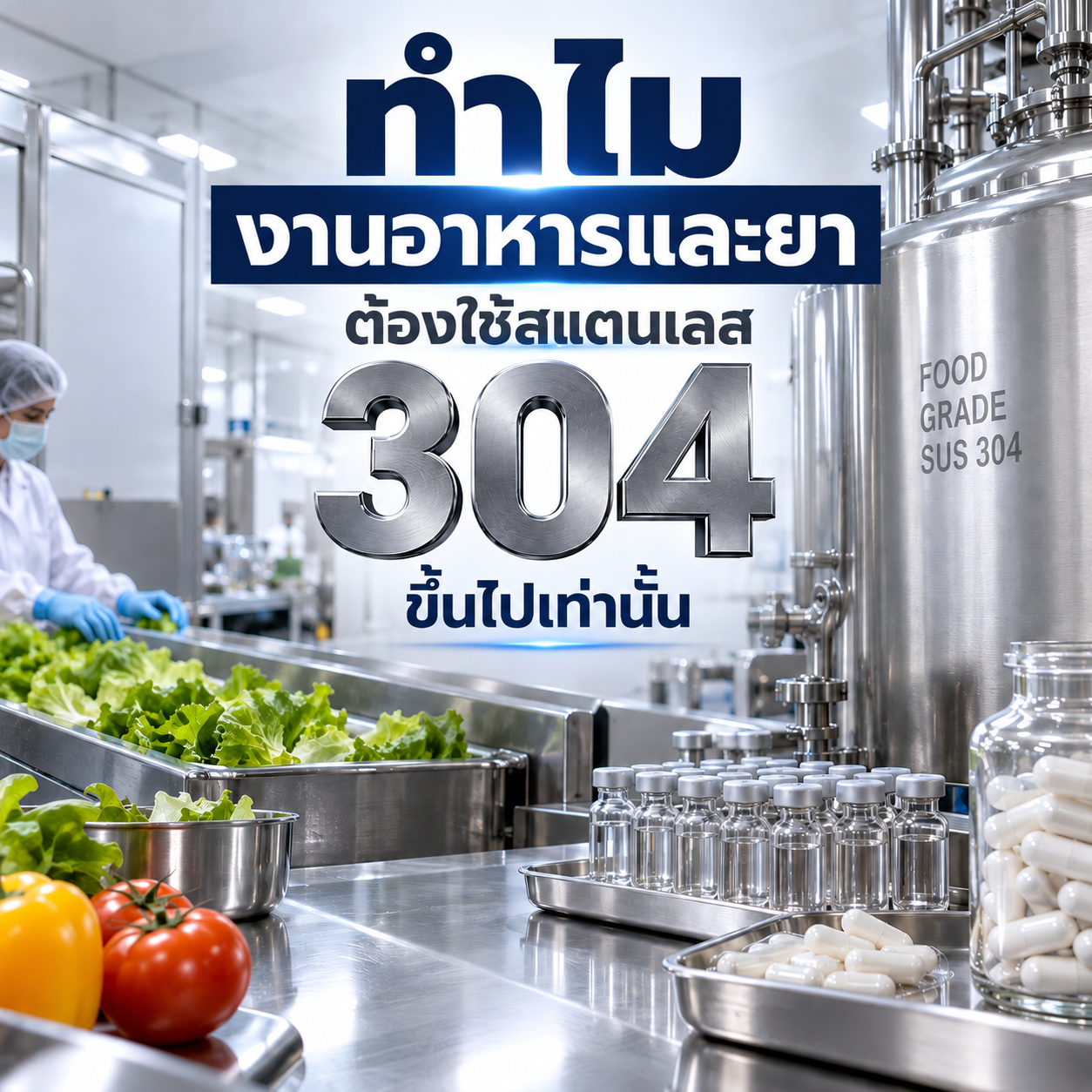 ทำไมงานอาหารและยาต้องใช้สแตนเลส 304 ขึ้นไป
