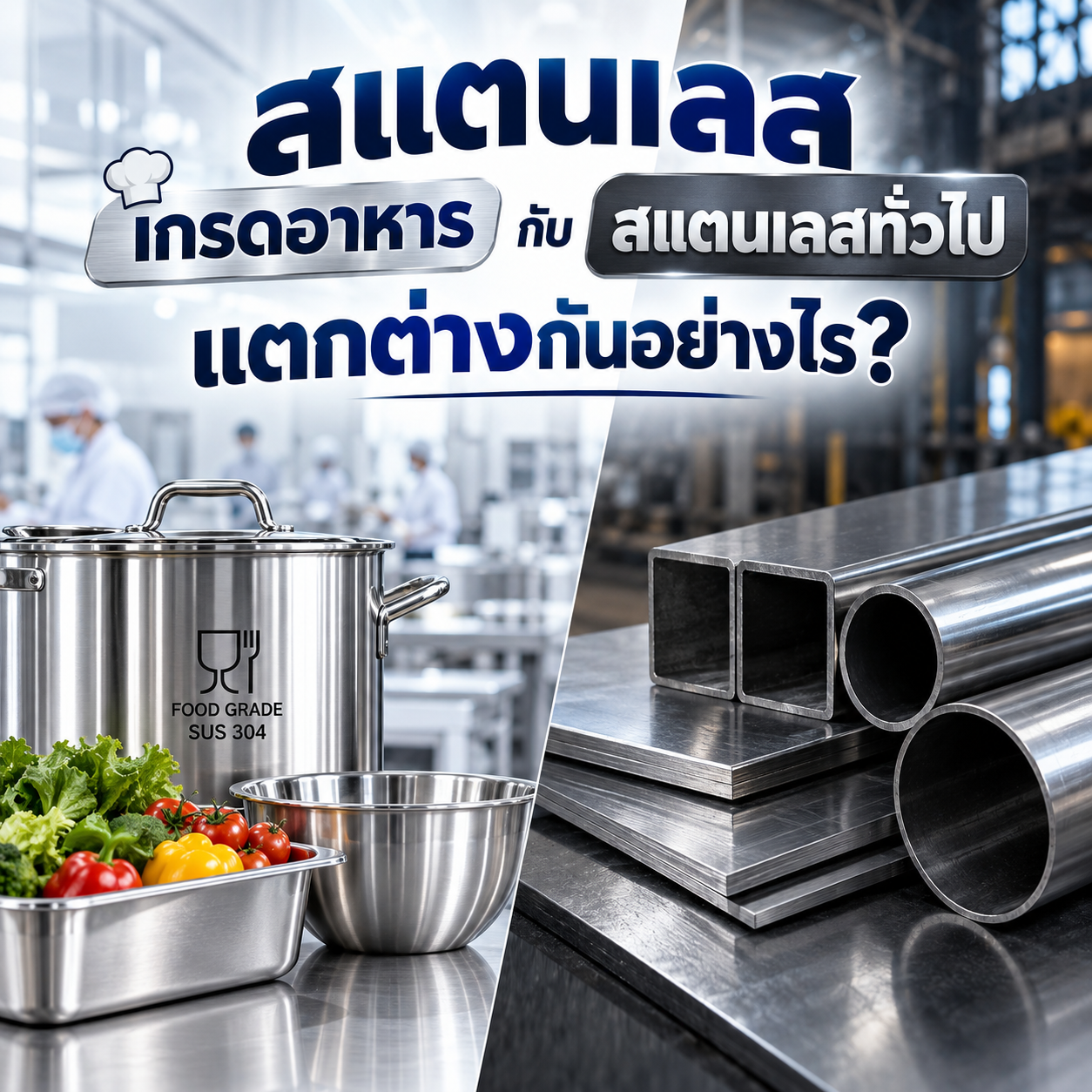 สแตนเลสเกรดอาหาร กับสแตนเลสทั่วไป แตกต่างกันอย่างไร?