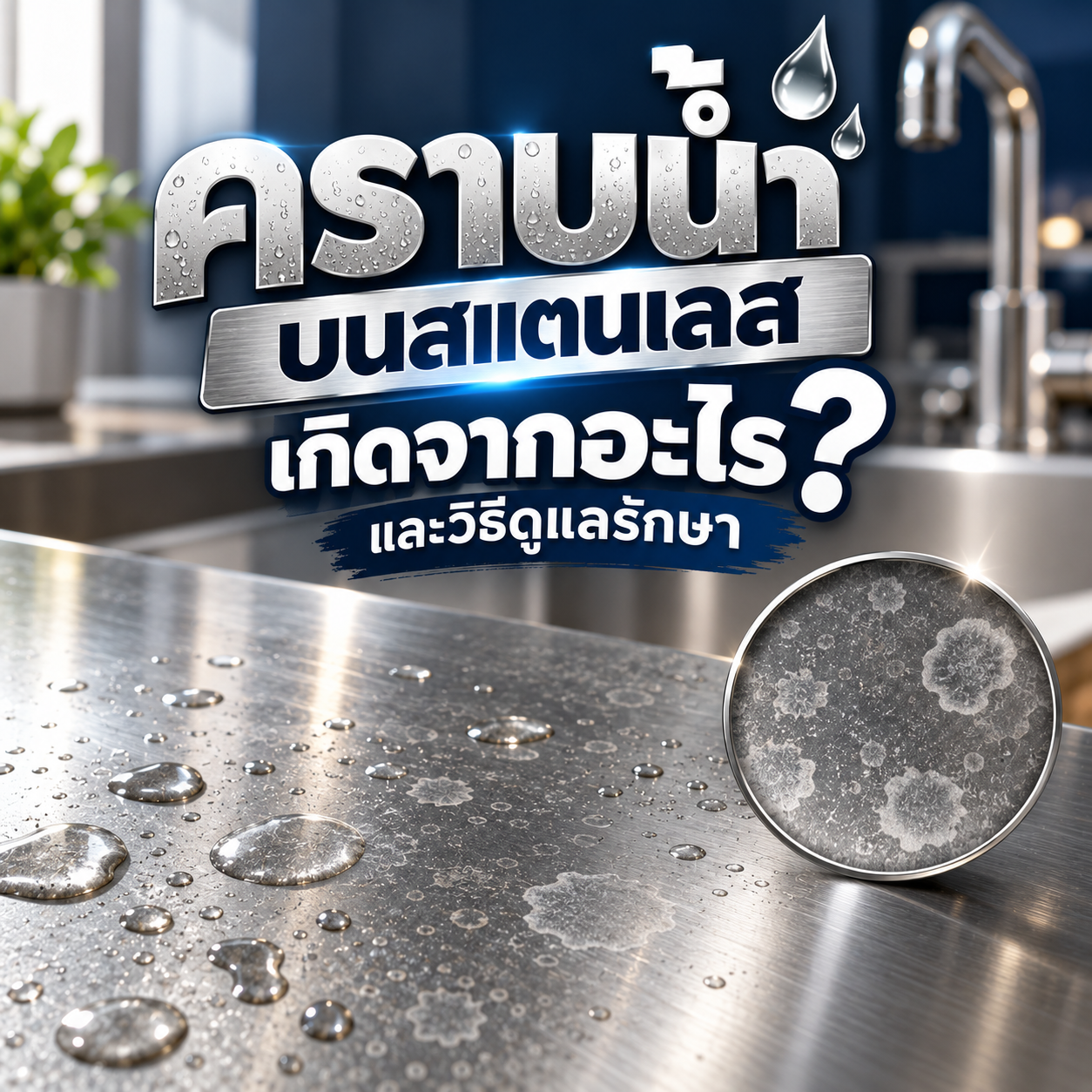 คราบน้ำบนสแตนเลส เกิดจากอะไร และดูแลรักษายังไงให้เงาเหมือนใหม่เสมอ?